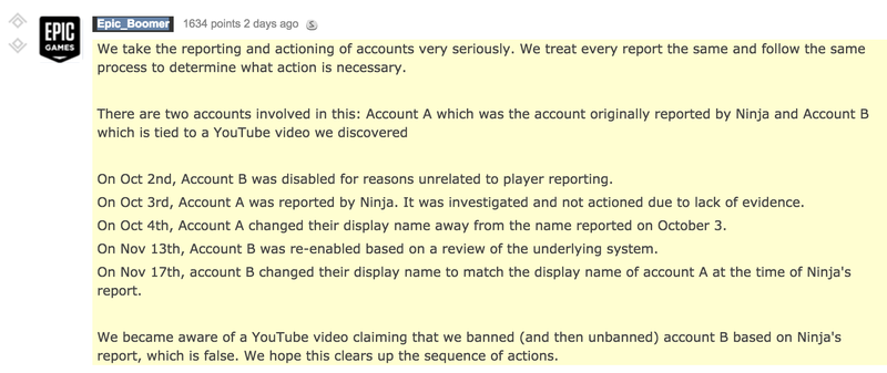 Is Ninja Toxic Ninja Reports Players For No Reason And Epic Games Bans Them Gaming On Scorum