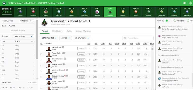 Fantasy Football Autopick Draft