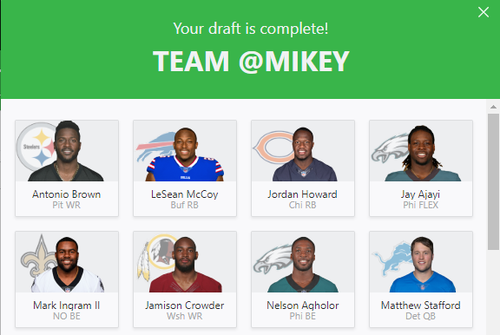 Scorum ESPN Fantasy Football (NFL) Draft Results and Early Predictions —  mikey on Scorum