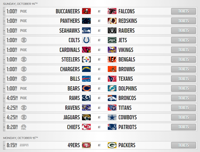 Week 12 Printable Nfl Schedule