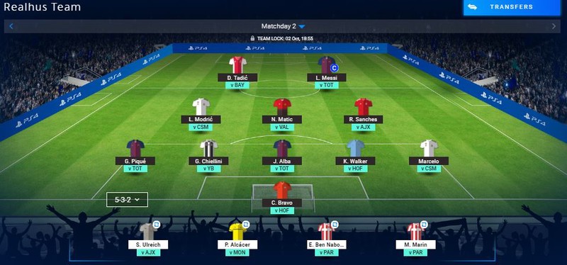 UCL Fantasy Matchday #2: My Team, Pick 