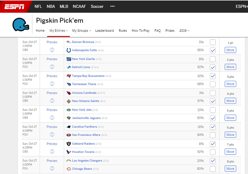 nfl pick em straight up