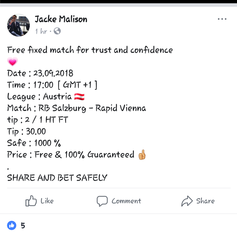 free fixed match for trust
