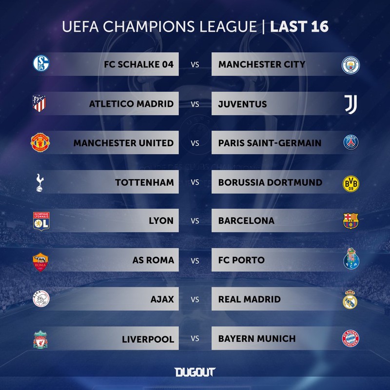 Winners And Losers Of The Champions League Round Of 16 Draw Zoneboy On Scorum